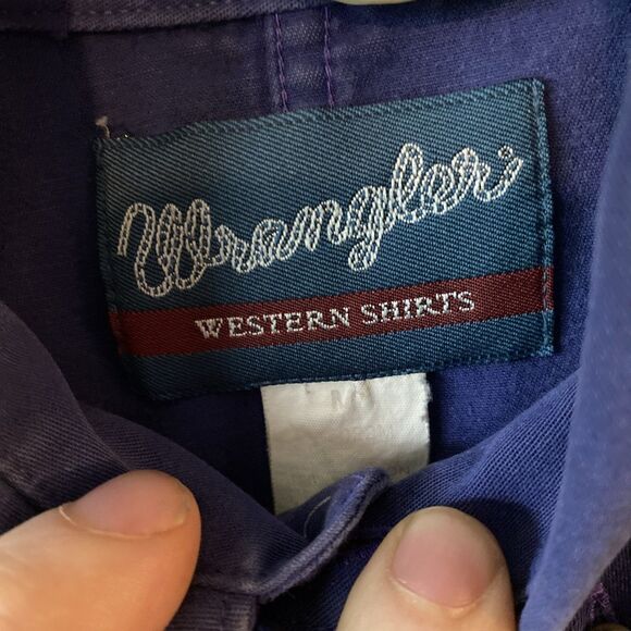 Wrangler Western Shirts Men’s Size Medium Button Up Embroidered Spell Out - Picture 2 of 11